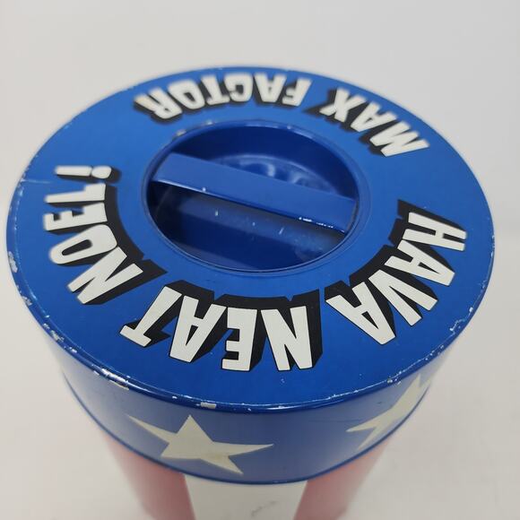 Vintage JAPAN American Flag Tins (2) Max Factor Containers Labor Day, Noel - Picture 9 of 11